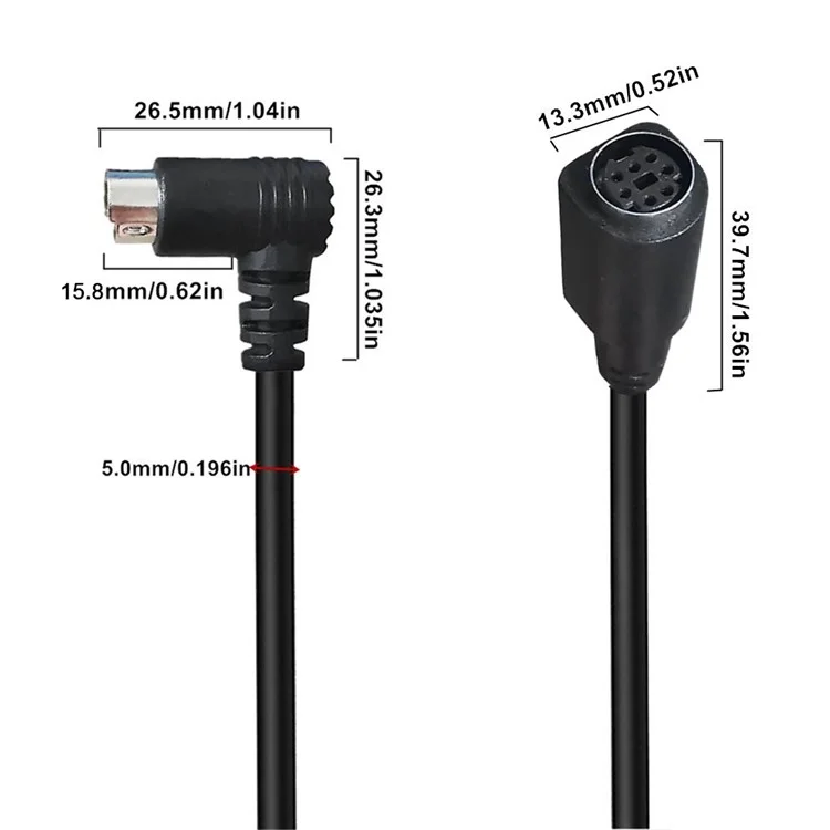 Cabo de extensão do sistema de jogo de computador com conector Mini DIN de 7 pinos, macho a fêmea, de 1,8 m