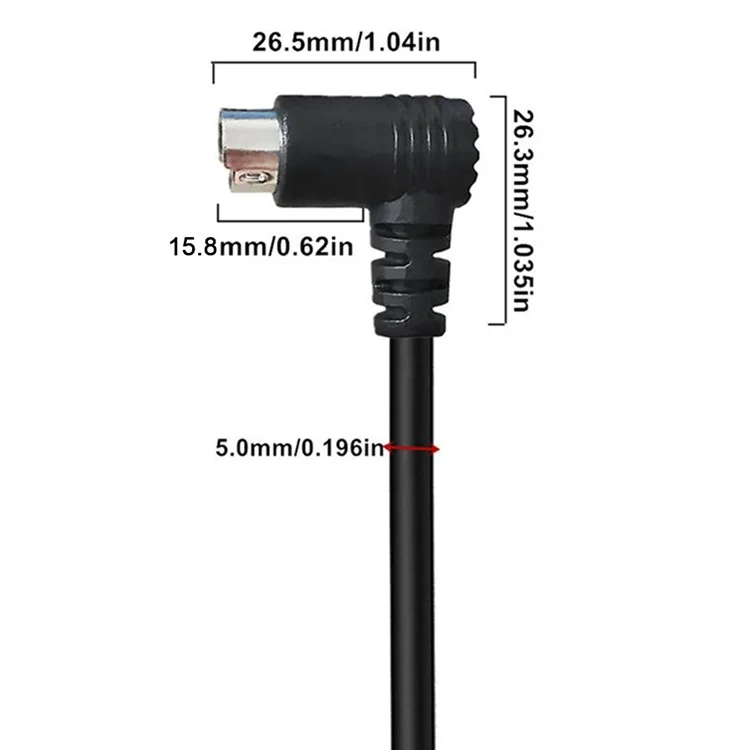 Câble audio-vidéo de transfert de 0,5 m avec connecteurs en coude mâle à coude mâle Mini DIN 7 broches S-Vidéo