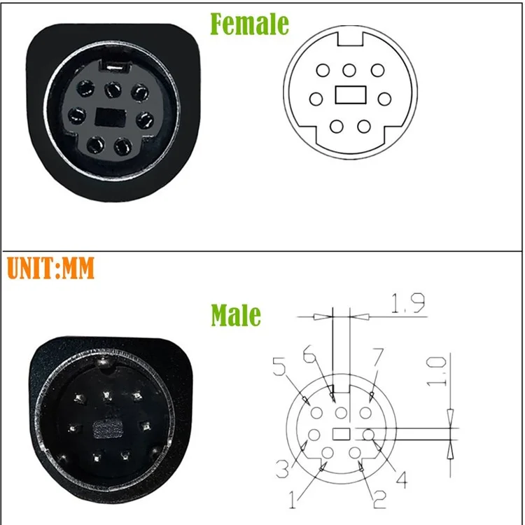 Câble S-Video Mini DIN 7 broches de 3 m, mâle droit vers mâle coudé, pour le transfert audio et vidéo