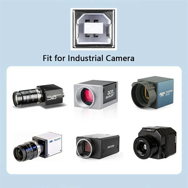 U2-102-1.5M USB 2.0 Type A Male to Type B Thumbscrew Standard Male Mount Panel Type for Industrial Camera Scanner Disk