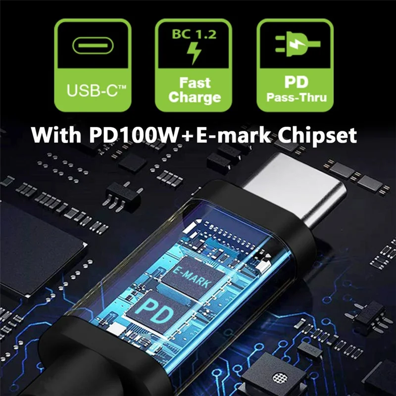 Câble UC-110-5525MM USB-C vers DC 5,5x2,5 mm, 1,8 m, tressé en nylon, 100W PD pour ordinateur portable