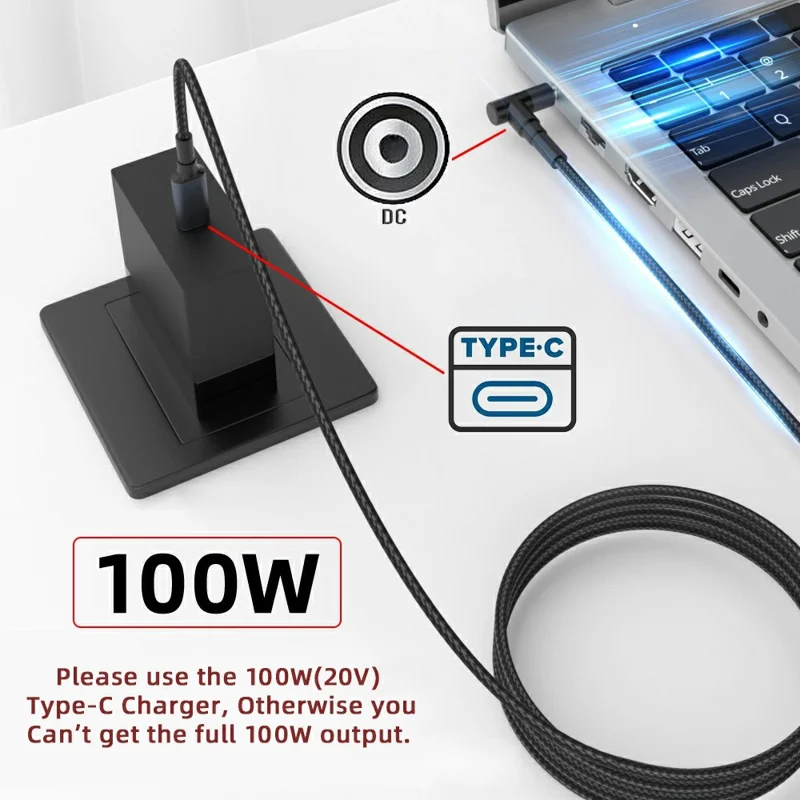 UC-110-6014MM 1.8m USB-C to DC 6.0x1.4x0.6mm PD 100W Fast Charge Cable for Laptop