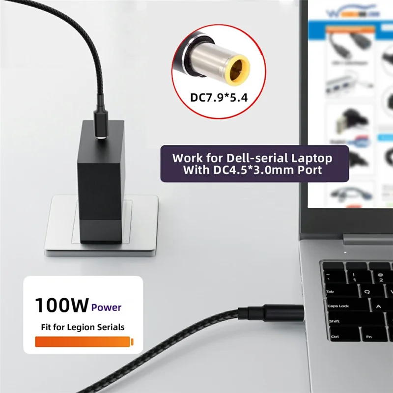 UC-110-7954MM 1.8m USB-C to DC 7.9x5.4mm Cable PD 100W Laptop Charging Cord