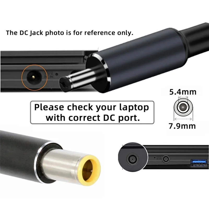 UC-110-7954MM 1.8m USB-C to DC 7.9x5.4mm Cable PD 100W Laptop Charging Cord