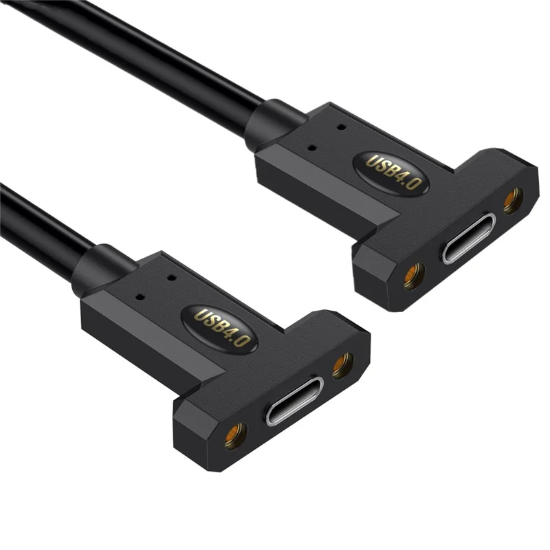 0.3m USB 4.0 Type-C Female to Female Extension Cable 240W 8K 40Gbps Data Transfer with Panel Mount