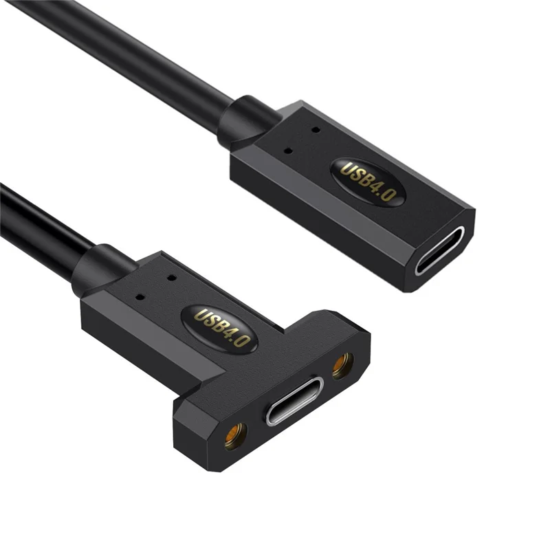 1.8m USB 4.0 Type-C Female to Female Panel Mount Extension Cable 240W 8K Extender Cord for Laptop Tablet