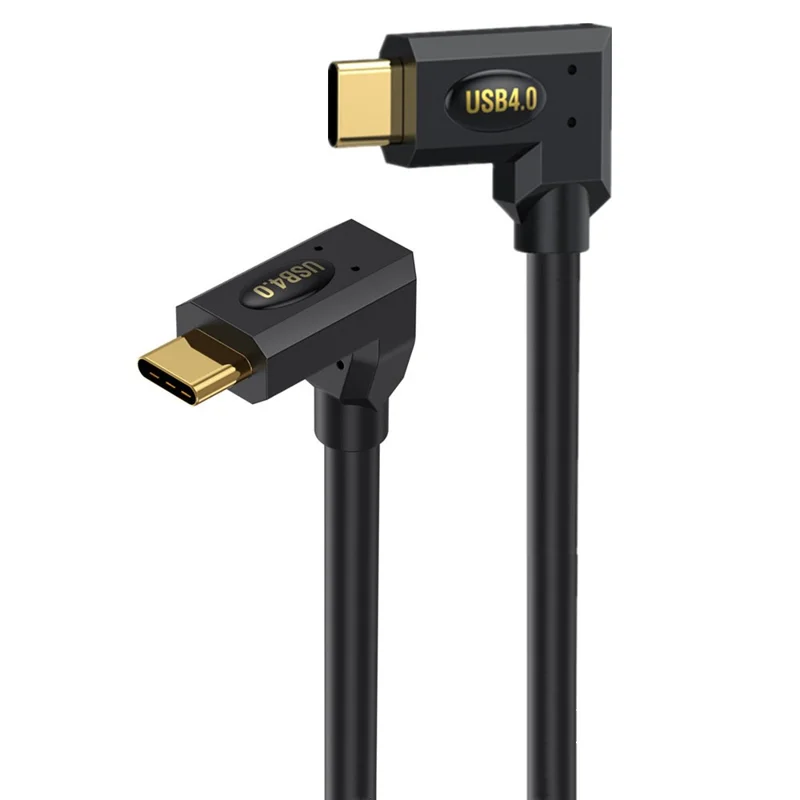 0.6m USB4 Type-C Right Angled to Side-Angled Cable Compatible with Thunderbolt 40Gbps 8K Video PD 240W Fast Charging Cord