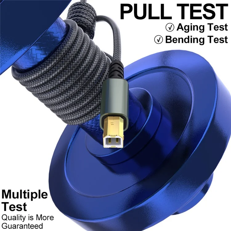 Cable de impresora USB / Tipo-C a USB Tipo-B cuadrado de 2 en 1 trenzado para conexión de impresión - Gris