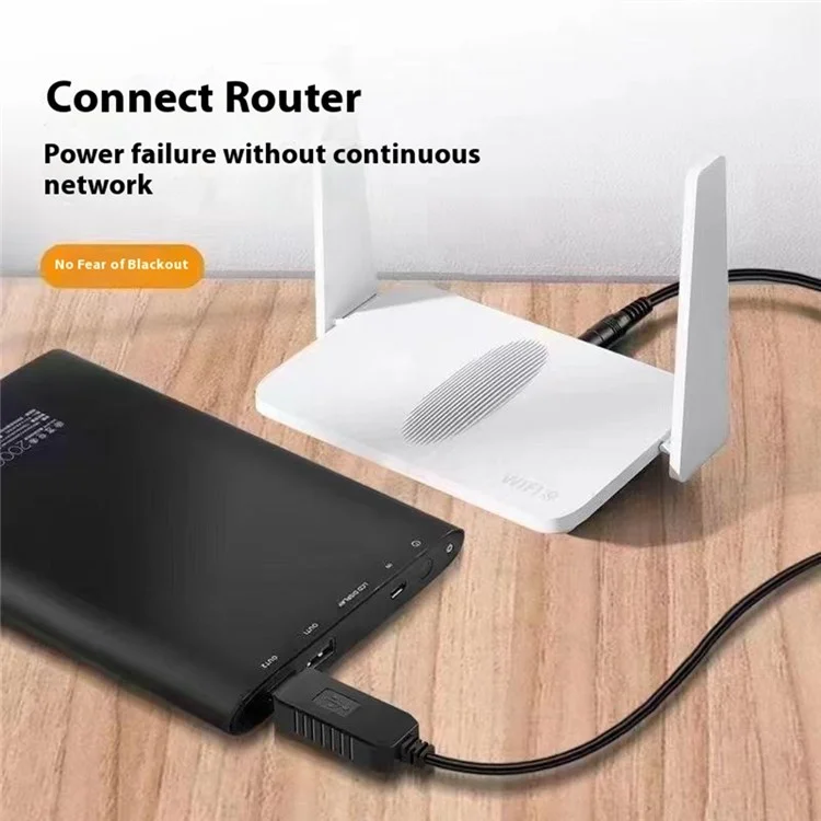 USB to DC 5V / 9V / 12V Step Up Converter Cable Multi-Function Voltage Conversion Cord with 8 Adapter Plugs - 12V Cable