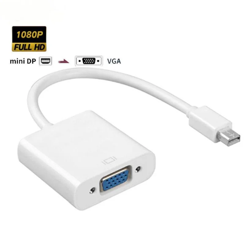 Mini DisplayPort zu VGA Adapter für MacBook Pro / Air / iMac an Monitore Projektoren TVs - Weiß