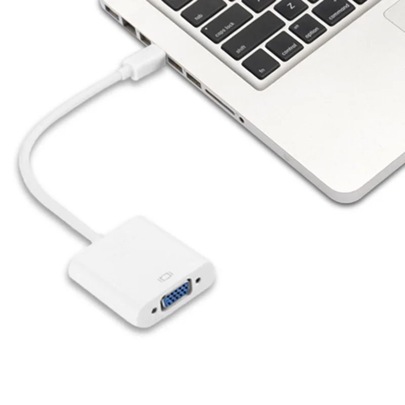 Mini DisplayPort zu VGA Adapter für MacBook Pro / Air / iMac an Monitore Projektoren TVs - Weiß