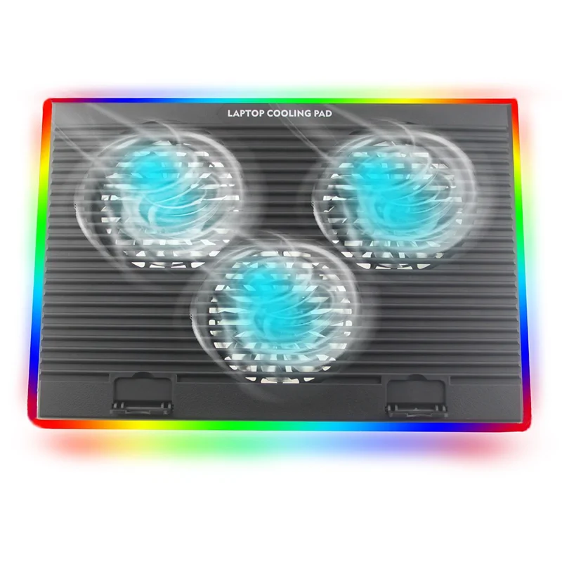 CP253 Laptop Cooling Pad 3 Ventole RGB Altezza Regolabile Base di Raffreddamento per Notebook / Laptop