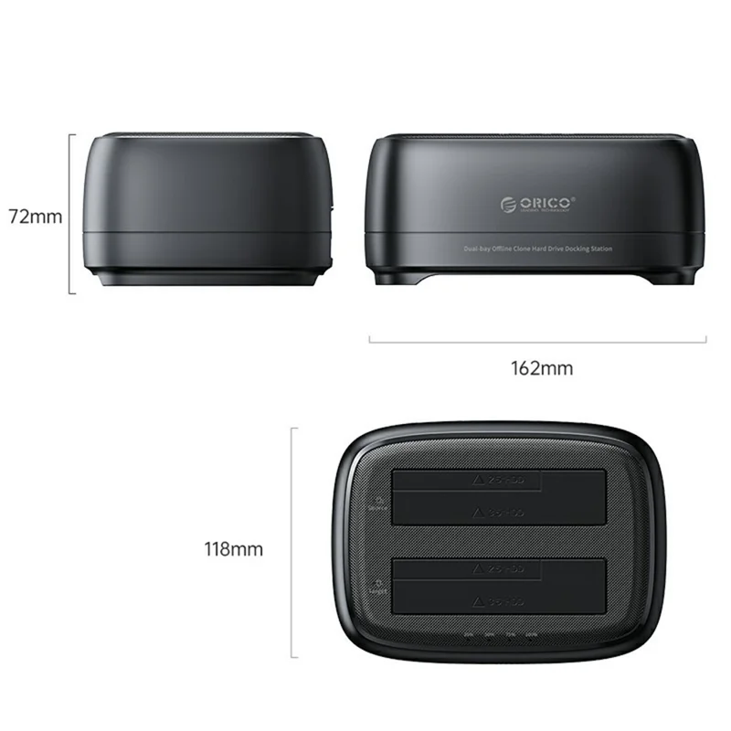 ORICO DD28C3-C Dual Bay Offline Clone Hard Drive Docking Station Compatible with 2.5  /  3.5 Inch SATA HDDs and SSDs - EU Plug