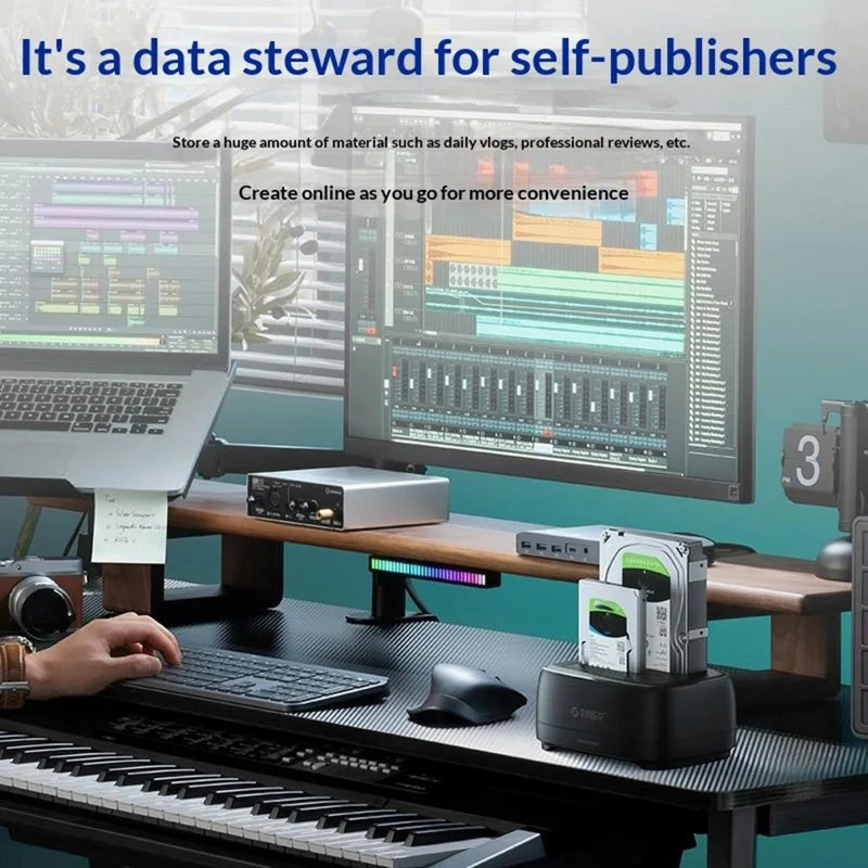 ORICO DD28C3-C Dual Bay Offline Clone Hard Drive Docking Station Compatible with 2.5  /  3.5 Inch SATA HDDs and SSDs - EU Plug