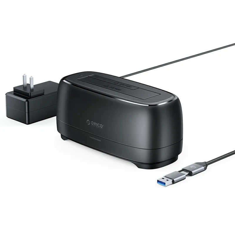 ORICO DD18C3 Festplatten-Dock Mobiles Kopierstation kompatibel mit 2,5-/3,5-Zoll-SATA-Festplatten – EU-Stecker
