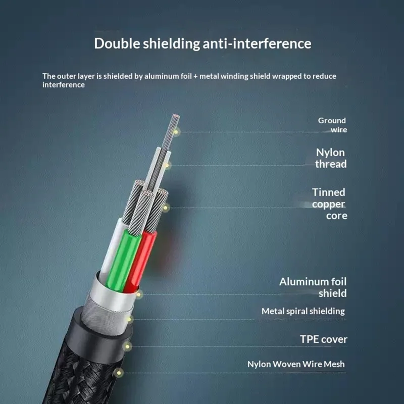 كابل يو جرين US370 80805 بطول 1 متر من يو إس بي-C إلى يو إس بي-B 2.0 مزود بغطاء مضفر، كابل طابعة متوافق مع إبسون / ماك بوك برو / إتش بي / كانون / سامسونج