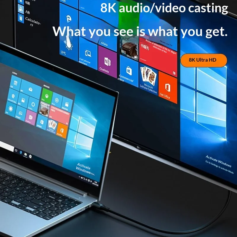 D33220 Cabo USB 3.2 Tipo-C para Tipo-C 2m 8K 20 Gbps 100 W Carregamento Rápido Cabo de Dados - Preto