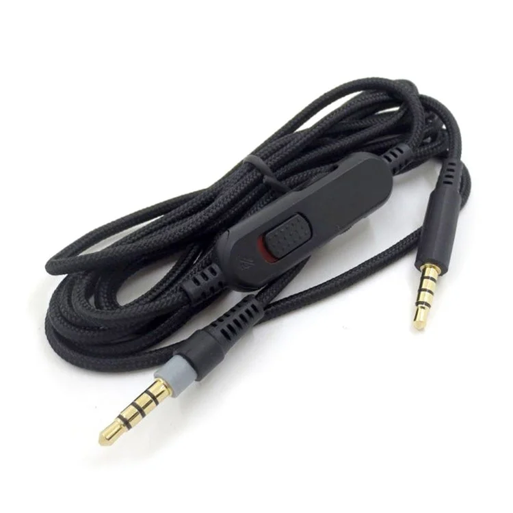 2m Aux Wire 3.5mm Jack Aux Cable 3.5mm Male to Male Gaming Headset Audio Connection Line for HyperX Cloud Mix Alpha Headphone - Black