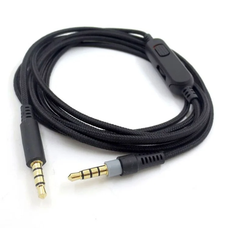 2m Aux Wire 3.5mm Jack Aux Cable 3.5mm Male to Male Gaming Headset Audio Connection Line for HyperX Cloud Mix Alpha Headphone - Black