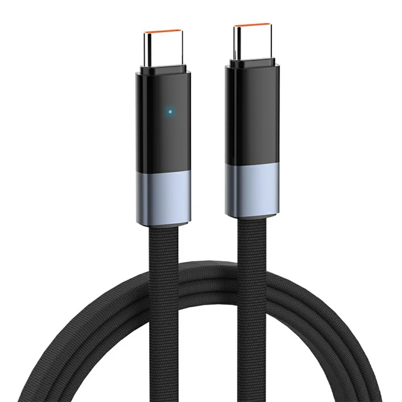 LDNIO LC241C Cable USB-C a USB-C de 2 m, Carga Rápida PD de 65 W, Cable de Datos con Apagado Automático - Negro