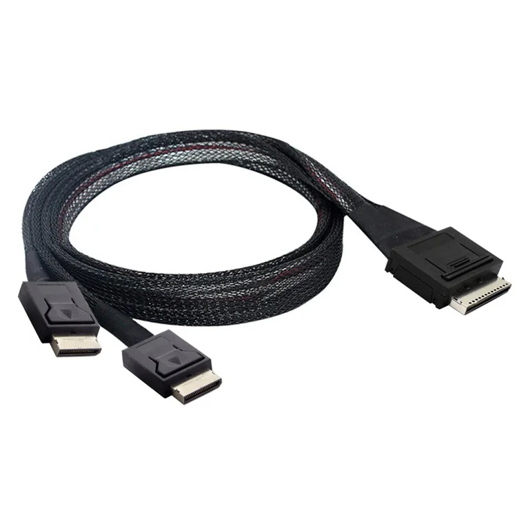 SF-054-0.5M 50cm OCuLink PCIe PCI-Express SFF-8611 8x 8-Lane to Dual SFF-8611 Oculink 4x SSD Data Active Cable