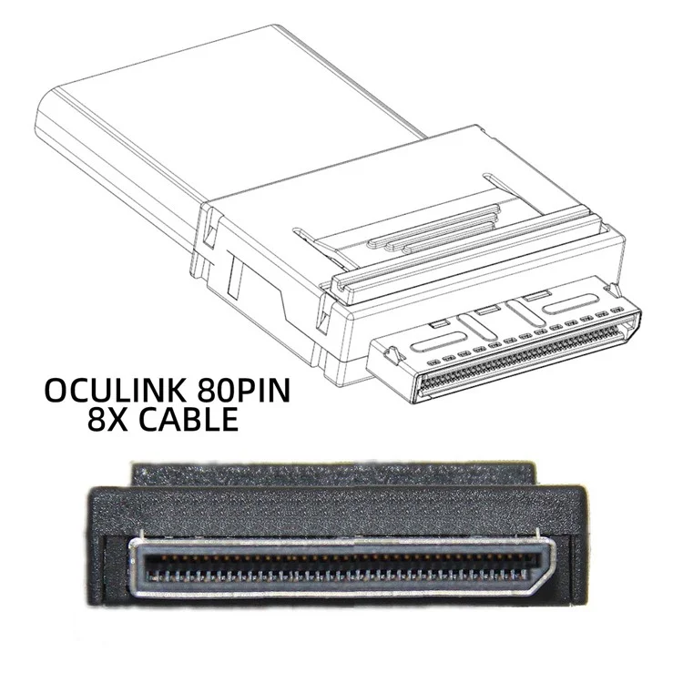 SF-054-0.5M 50cm OCuLink PCIe PCI-Express SFF-8611 8x 8-Lane to Dual SFF-8611 Oculink 4x SSD Data Active Cable