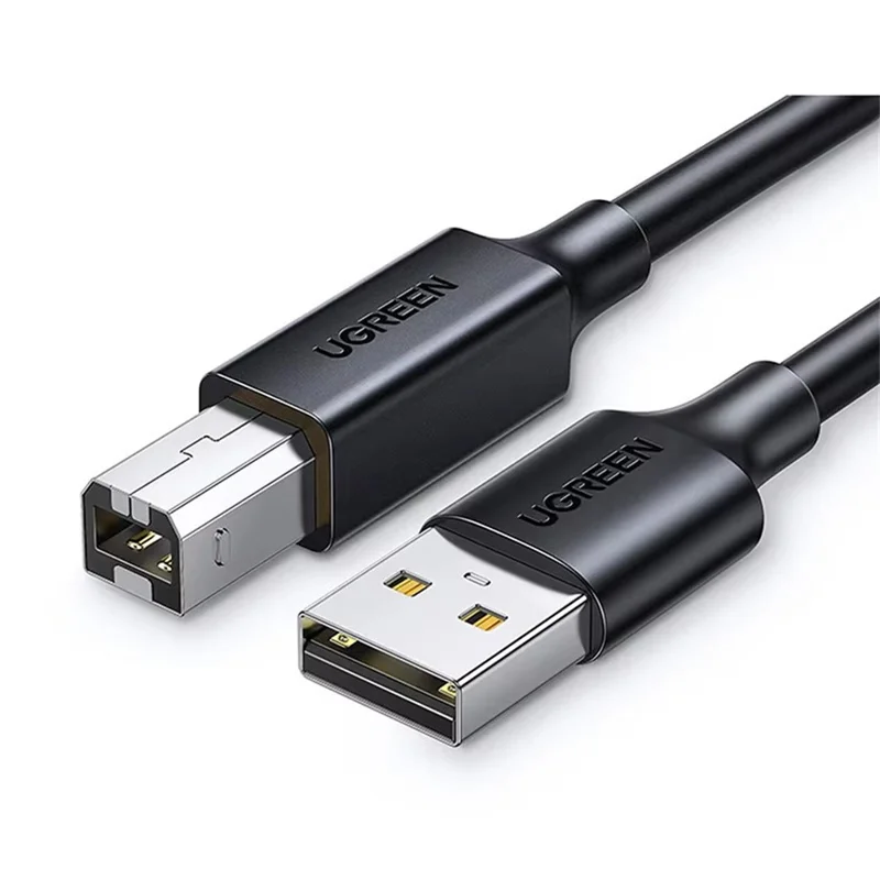 UGREEN 10328 3 m Skrivarkabel USB 2.0 A till B Kabel Hög hastighet Fyrkantig anslutning USB Skrivarkabel – Svart