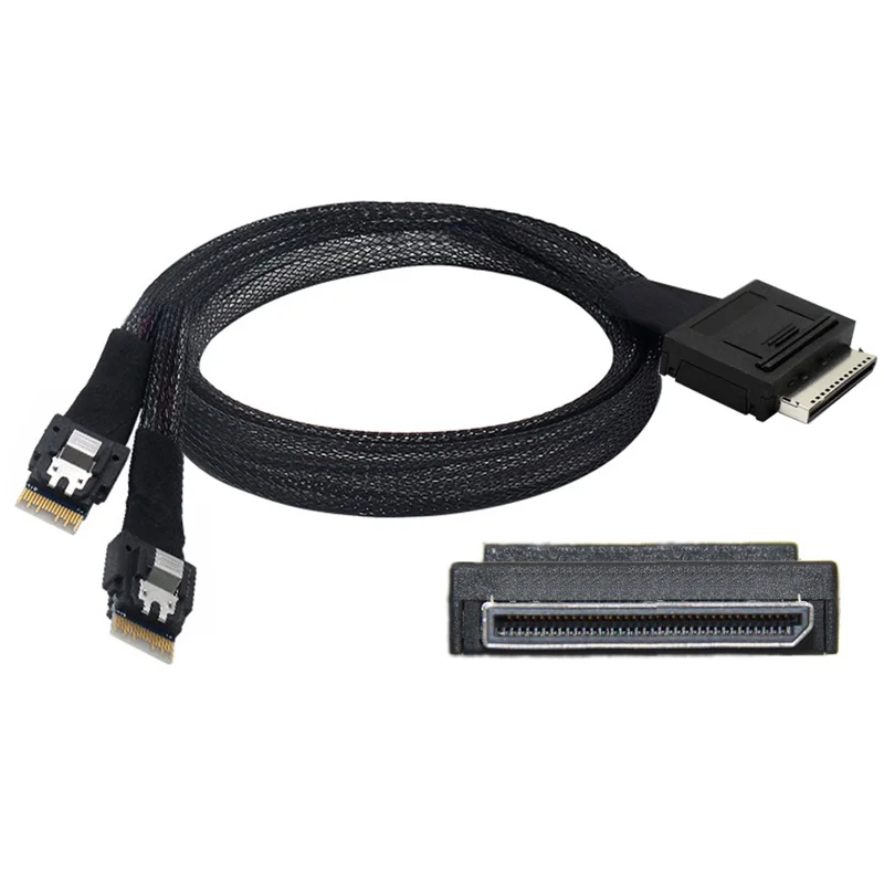 SF-052-0.5M 50cm OCuLink PCIe PCI-Express SFF-8611 8x 8-Lane to Dual SFF-8654 Slimline 4x SSD Data Active Cable