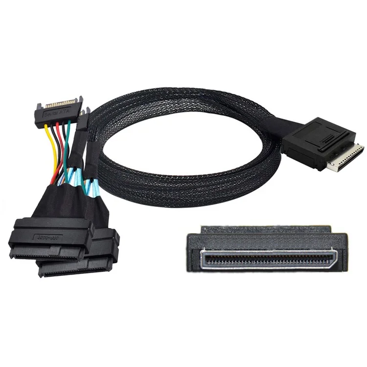 SF-053-0.5M 50cm OCuLink PCIe PCI-Express SFF-8611 8x 8-Lane to Dual SFF-8639 U.2 4x SSD Data Active Cable