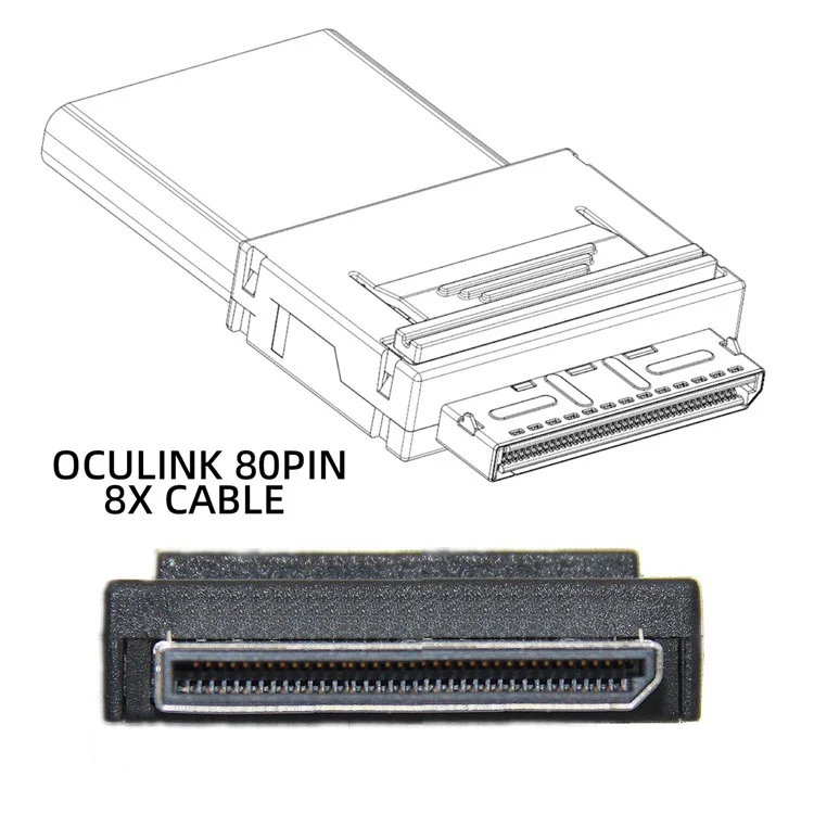 SF-053-0.5M 50cm Oculink PCIe PCI-Express SFF-8611 8x 8 Carriles a Dual SFF-8639 U.2 4x Datos SSD Cable Activo