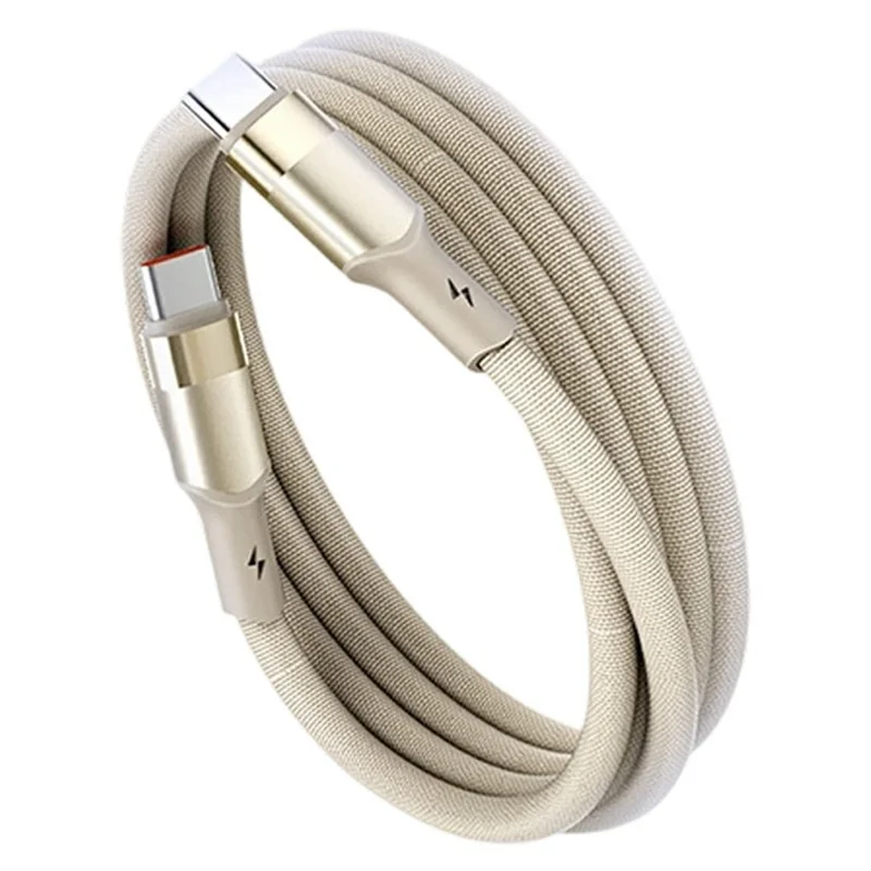 LDNIO LC351c 1m USB-C to USB-C Braided Cable 65W Fast Charging Data Cable with Reinforced Metal Connector - Titanium Gold