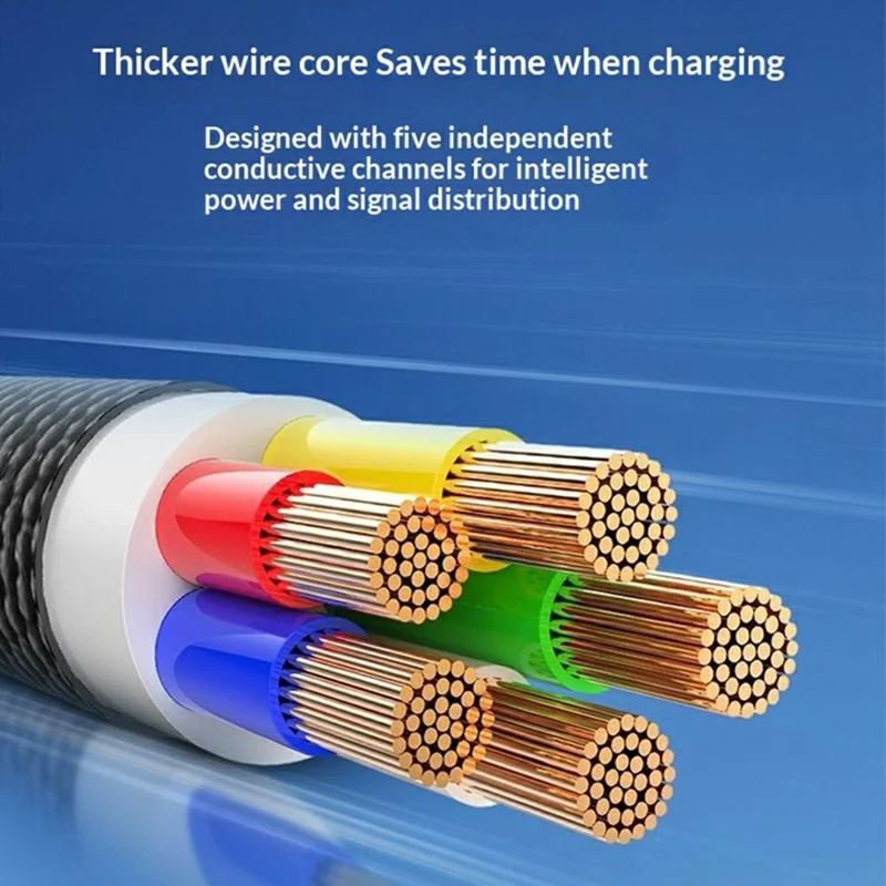 LDNIO LC351c 1m USB-C to USB-C Braided Cable 65W Fast Charging Data Cable with Reinforced Metal Connector - Titanium Gold