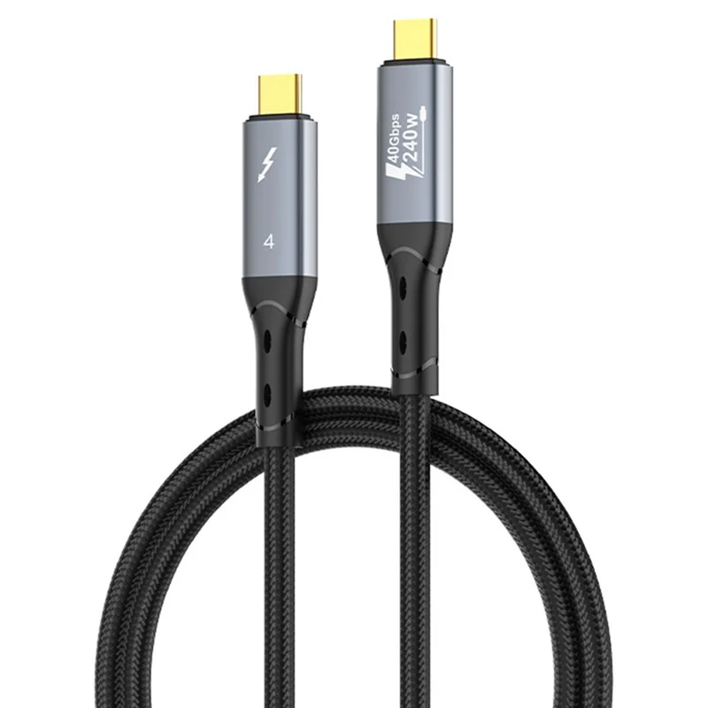 LDNIO TC10c 50cm Cable USB4.0 USB-C a USB-C Carga Rápida 240W Video 8K Cable de Transferencia de Datos 40Gbps Compatible con Thunderbolt 3 / 4 - Negro