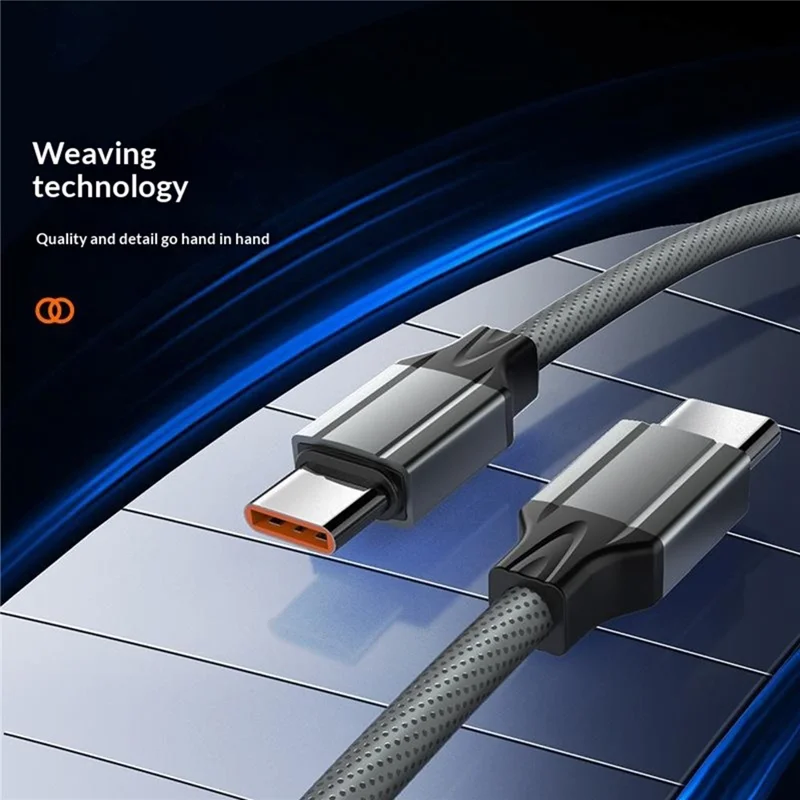 LDNIO LC441c-100W 1m USB-C to USB-C Cable 100W PD Fast Charging Braided Data Cable for Laptop Phone - Grey