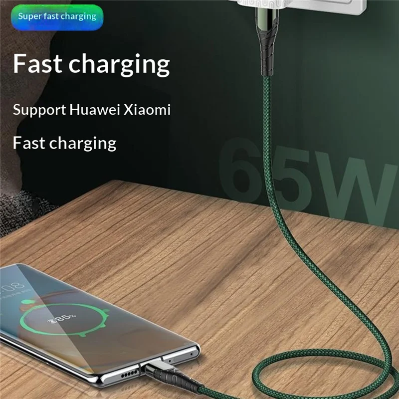 LDNIO LC101 2m USB-C to USB-C Cable 65W PD Fast Charging Braided Data Cable for Phone Tablet - Grey