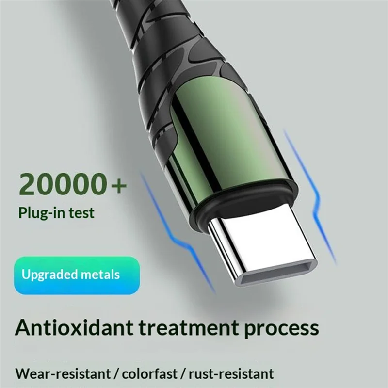 LDNIO LC101 2m USB-C to USB-C Cable 65W PD Fast Charging Braided Data Cable for Phone Tablet - Grey