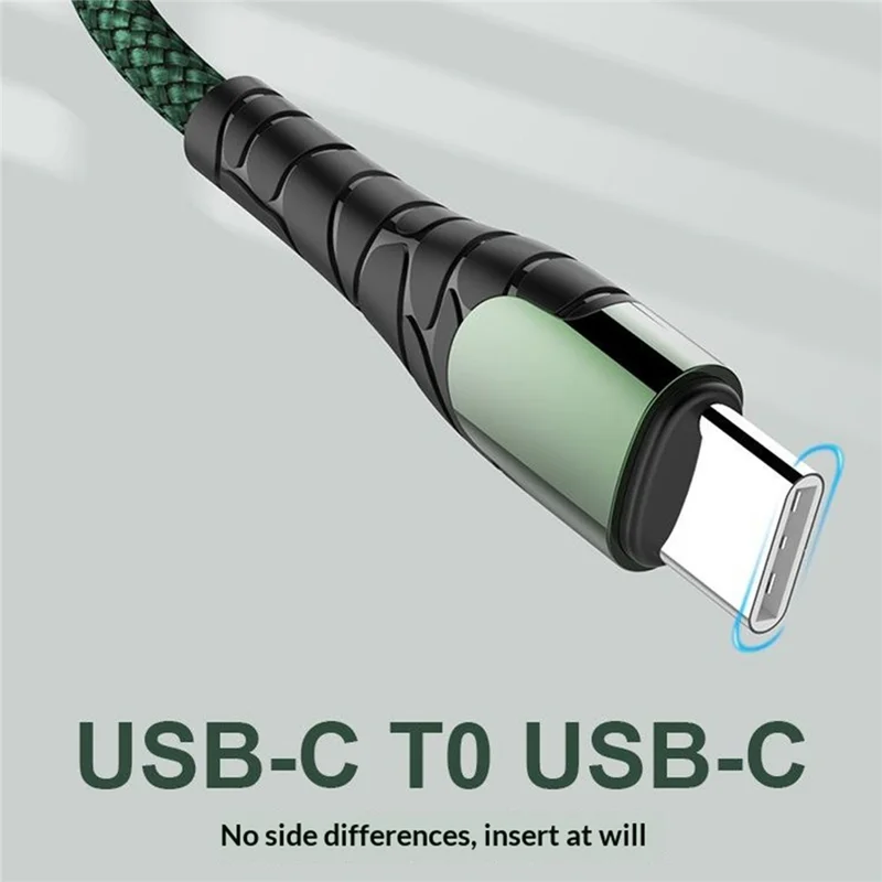 LDNIO LC101 2m USB-C to USB-C Cable 65W PD Fast Charging Braided Data Cable for Phone Tablet - Grey