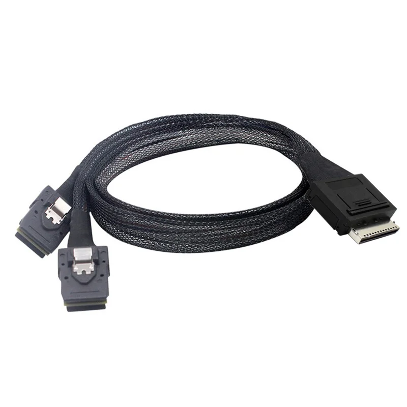 SF-050-0.5M 50cm OCuLink PCIe PCI-Express SFF-8611 8x 8-Lane to Dual SFF-8087 4x SSD Data Active Cable