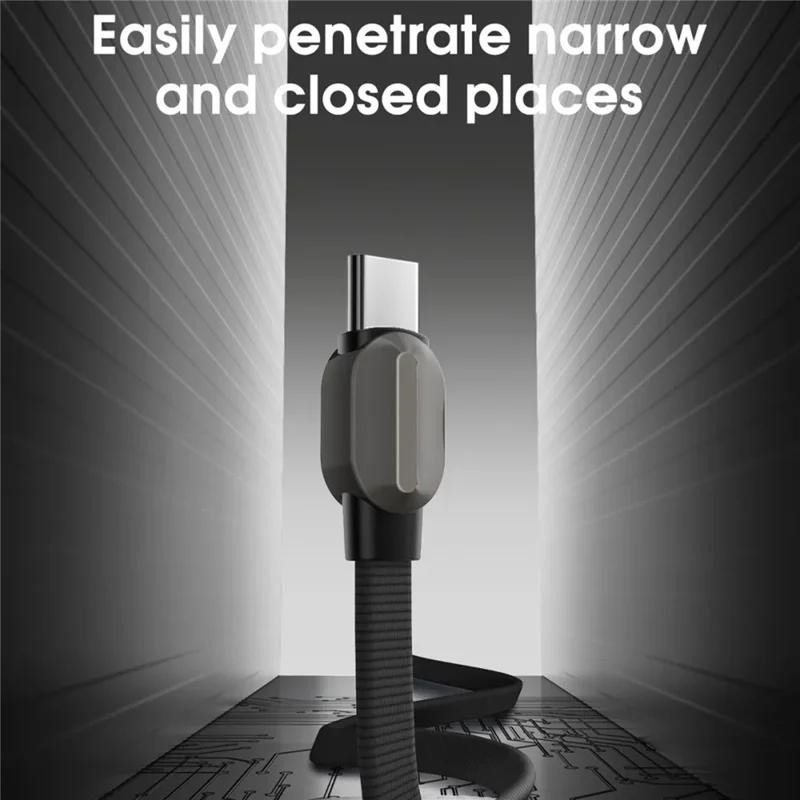 LDNIO LC122-C 1m USB-C to USB-C Cable PD 65W Fast Charging Braided Data Cord for Laptop Tablet Phone - Titanium Gold