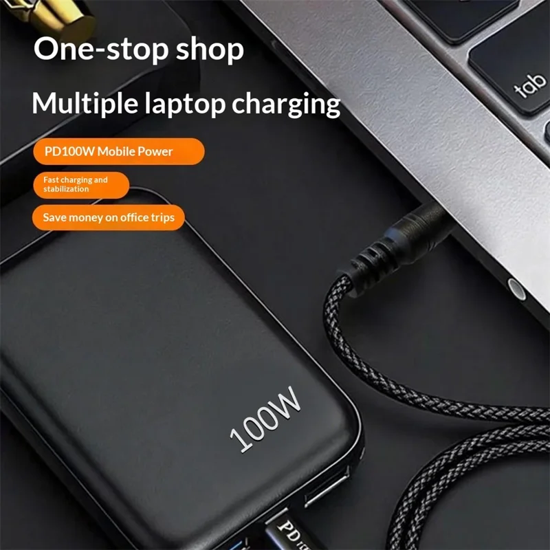100W PD snabbladdningskabel Kit USB-C till DC-adapterkabel med 14 st DC-adapter för bärbar dator