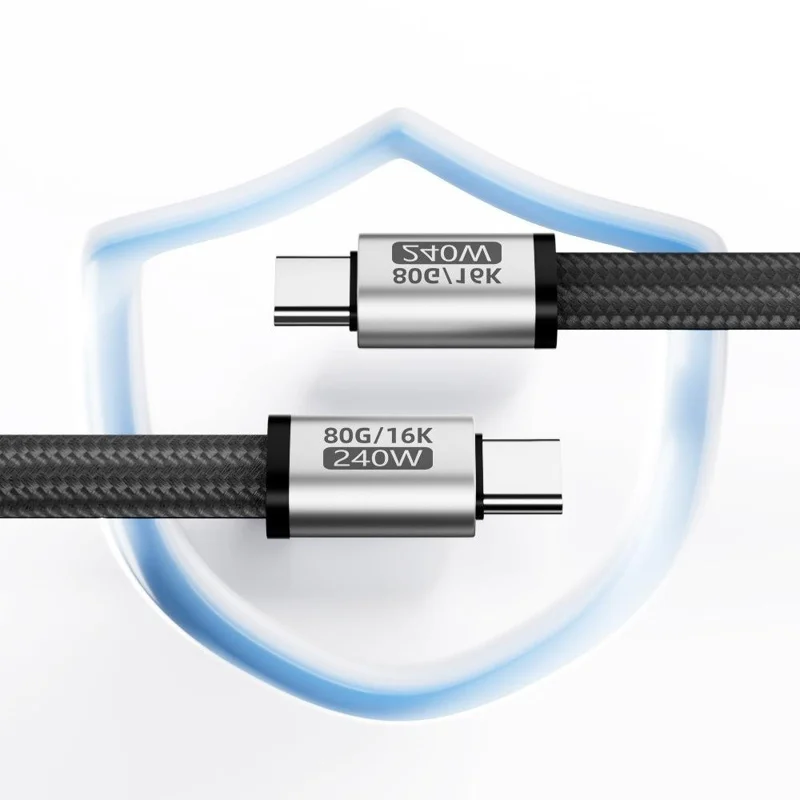 MG-FW-CC-01 USB-C to USB-C Cable PD 240W Fast Charging 80Gbps Data Transfer 18cm Magnetic Flat Braided