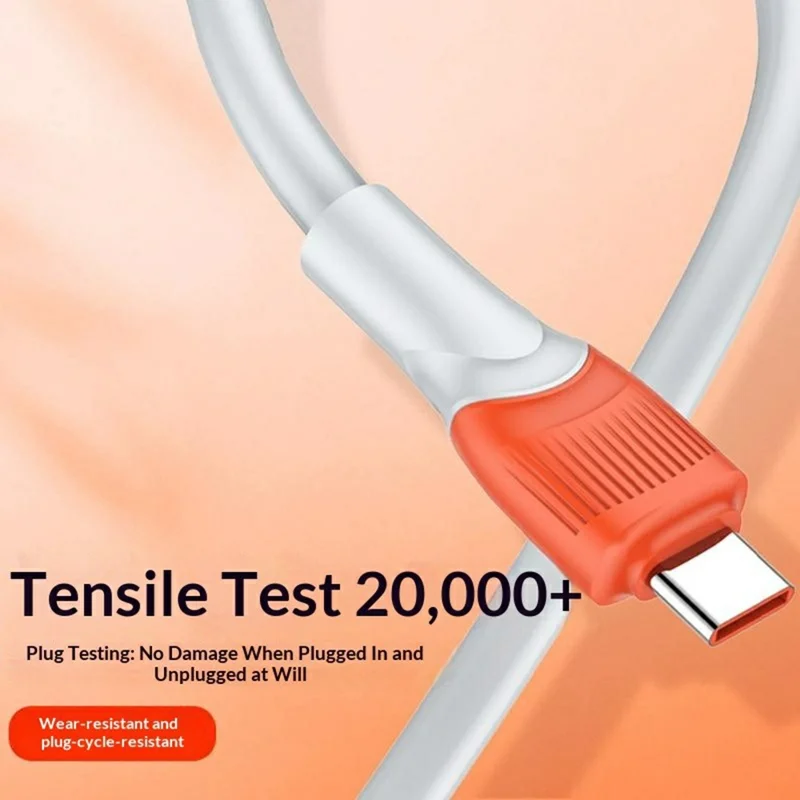 LDNIO LC601C 1m 100W Super Fast Charging Cable Type-C to Type-C Braided Data Cable for Phones Laptops - Orange