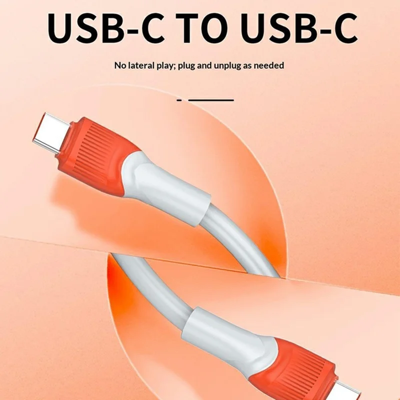 LDNIO LC601C 1m 100W Super Fast Charging Cable Type-C to Type-C Braided Data Cable for Phones Laptops - Orange