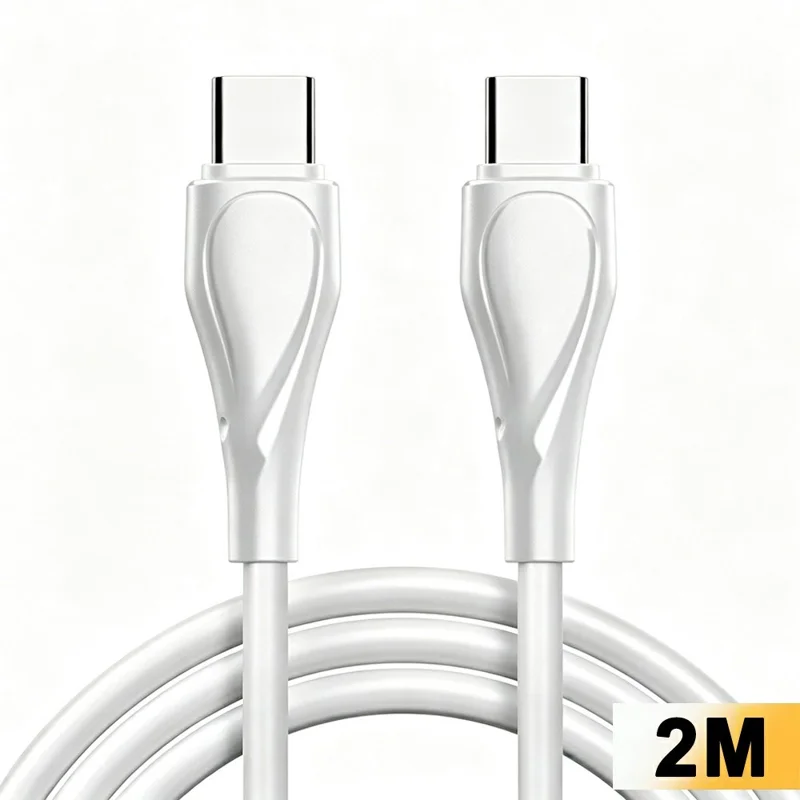 LDNIO LC612C 2m 65W PD Fast Charging Cable USB-C to USB-C Data Sync Cable for Phone Tablet - White