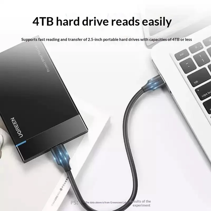 UGREEN US130 50cm USB 3.0 Type-A to Micro-B Adapter Cable 5Gbps 3A for External Hard Drive - Black
