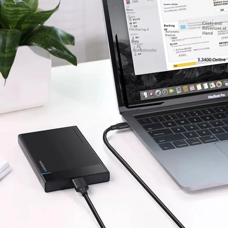 UGREEN US130 50cm USB 3.0 Type-A to Micro-B Adapter Cable 5Gbps 3A for External Hard Drive - Black