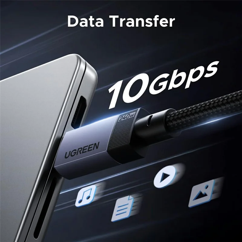UGREEN L701 1m USB-C to USB-C Cable 240W 10Gbps 4K@60Hz Data Transfer Cord - Black