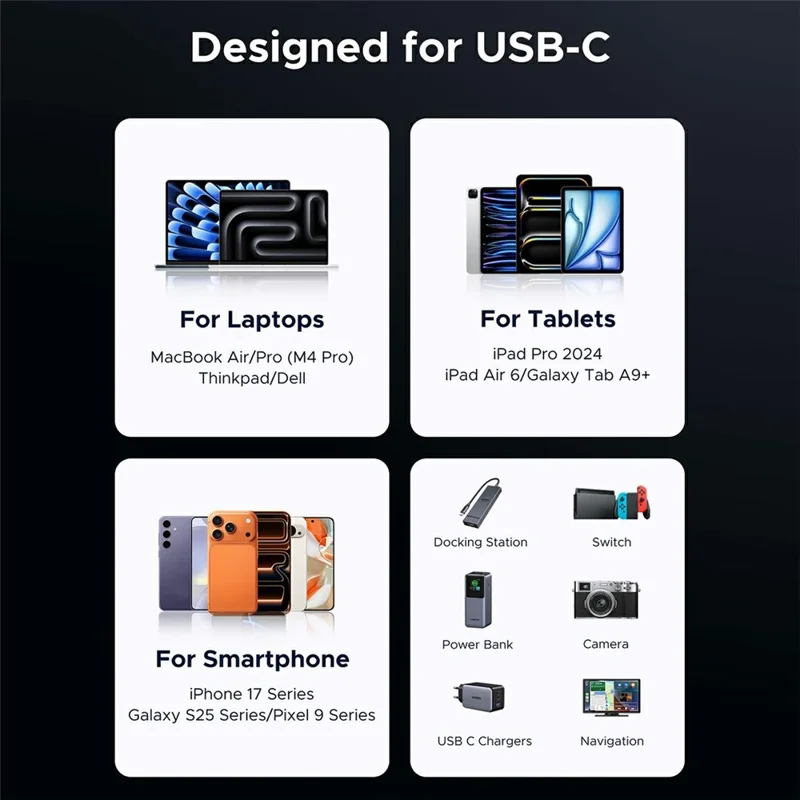 UGREEN L701 1m USB-C to USB-C Cable 240W 10Gbps 4K@60Hz Data Transfer Cord - Black