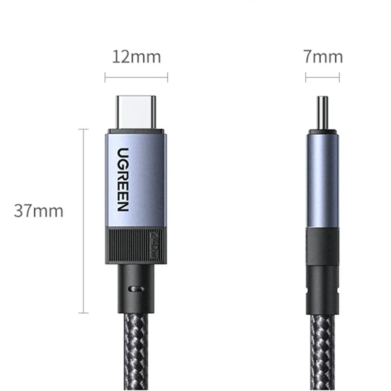 UGREEN L701 1m USB-C to USB-C Cable 240W 10Gbps 4K@60Hz Data Transfer Cord - Black