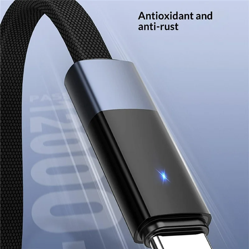 LDNIO LS241-C 1m USB-A to Type-C Cable 30W Fast Charging Auto Power Off LED Indicator for Android Phone Tablet